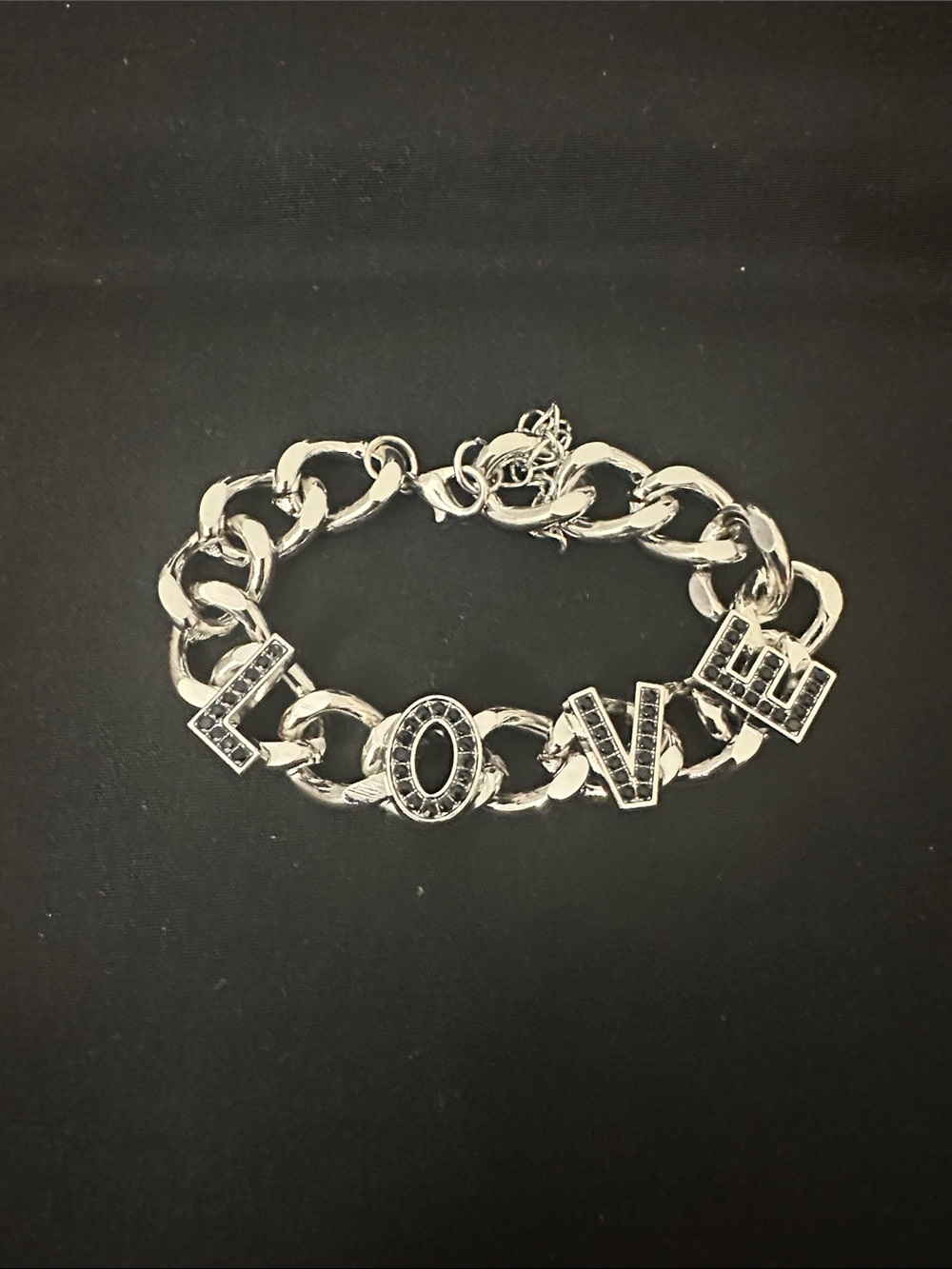 LOVE Charm Silver Chain Bracelet